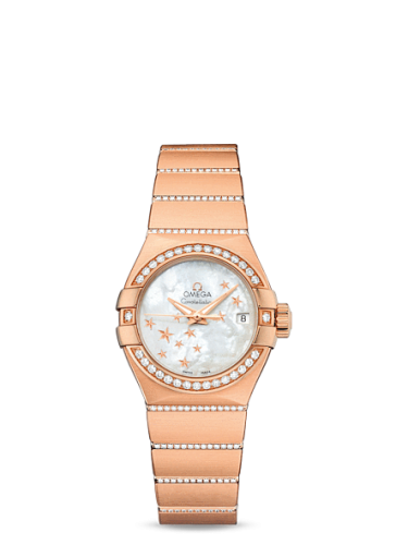 Omega Constellation Co-Axial 27 Brushed Red Gold / Diamond / MOP Stars